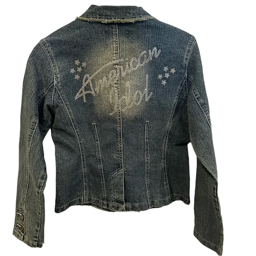 Disney‎ NWT Hollywood studios American Idol jean Denim Jacket S Rhinestones y2k